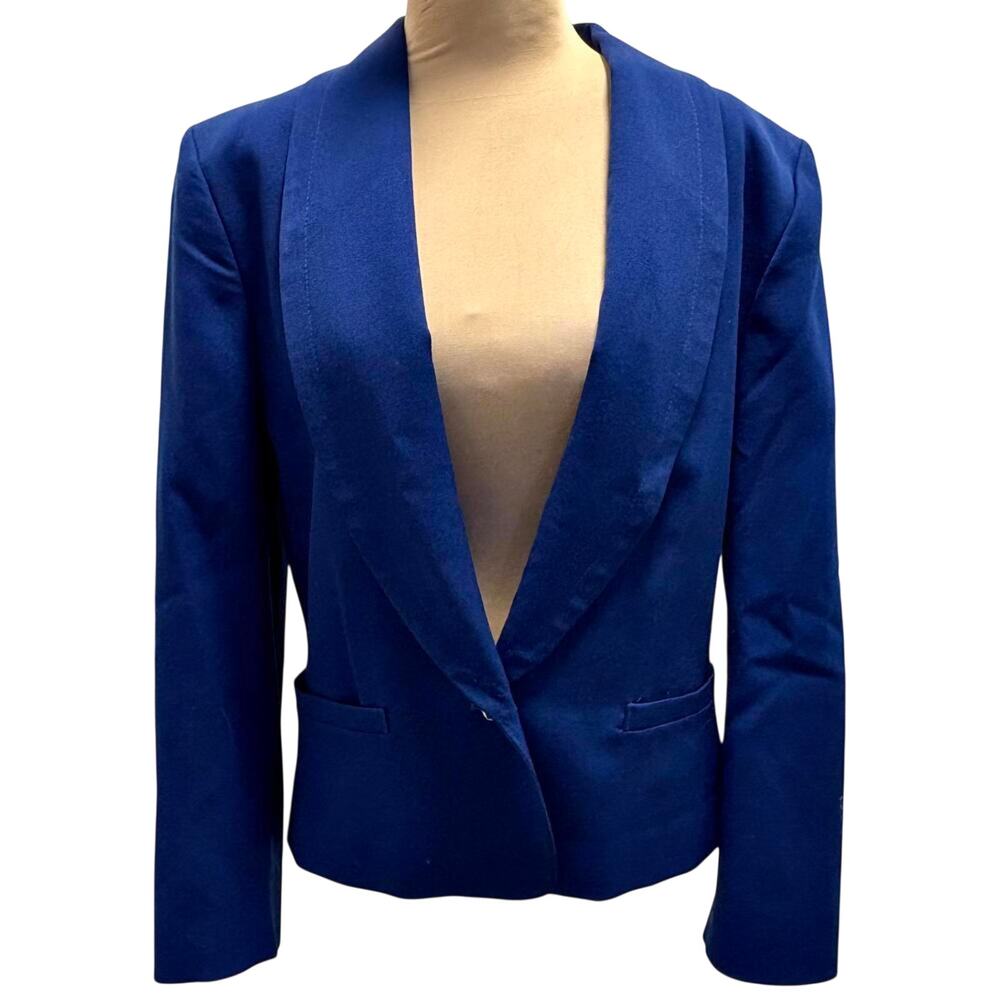 Vintage Pendleton 100% Virgin Wool Tailored Blue Blazer Jacket Fitted Short